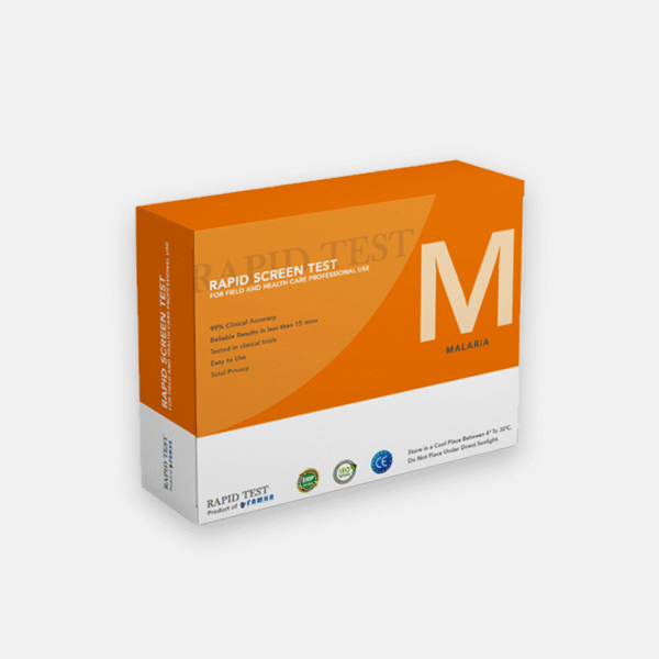 Malaria Antigen Rapid Test Kit — fast 10–15 min detection of Plasmodium falciparum & vivax antigens in blood. Point-of-care use.