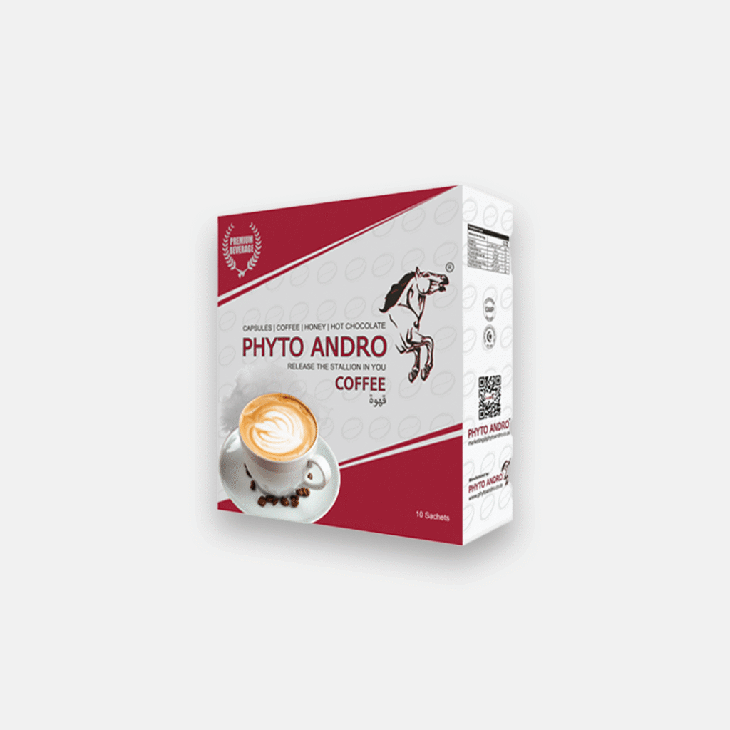 Boost your libido naturally with Phyto Andro Coffee — a herbal, caffeine-free coffee sachet i to enhance energy, circulation & stamina.