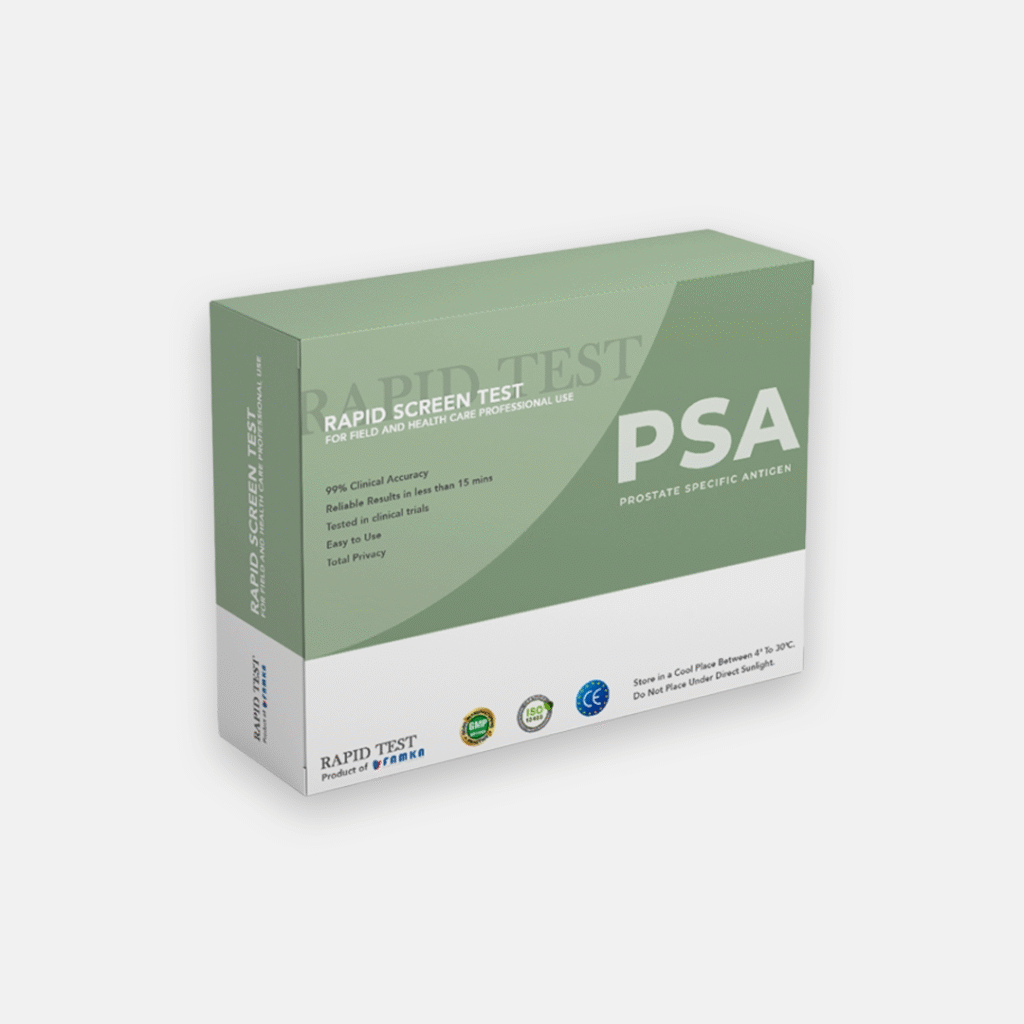 PSA rapid home test for prostate screening. Fast and private 15-minute results. Easy finger-prick test.